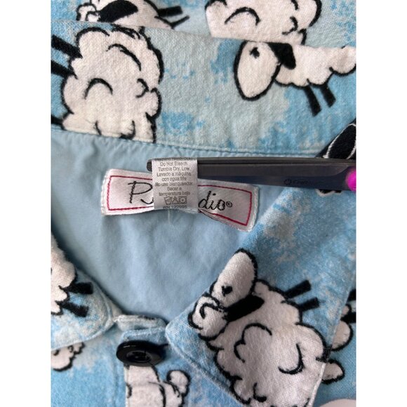 PJ Studio Women’s XL Cotton Flannel Blue Sheep Print Pajama Set - Picture 10 of 10